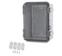 Boite de Derivation IP66 en ABS, Couvercle Transparent À Charnière avec Boucle en Acier Inoxydable, Boite Electrique avec Support Mural(27x17x11cm/10.6x6.7x4.3in)