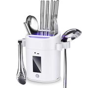 Boîte de désinfection UV Boîte de rangement pour fourchette à couteau Baguettes Cuillères Vaisselle Stérilisation Alimentation USB et solaire