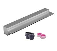 Boîte de déversoir en acier inoxydable pour cascade de jardin et terrasse, kit de fontaine extérieure pour piscine avec raccords, sortie murale encastrée, design long et mince (100-200 cm, argent)