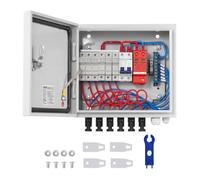 Boîte de Disjoncteur Solaire - VEVOR - Boitier de jonction solaire boîte de combinaison PV 6 cordes 10 A en acier,Fabriqué en acier