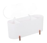 Boîte de Disques de Coton Transparente à 4 Compartiments en PP | Organisateur de Coiffeuse, Fond Stable et Cloisonnement Net, pour Salle de Bain, Spa, Couture et Pièces