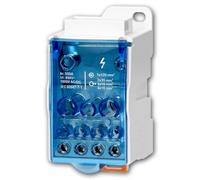 Boîte de Distribution à bornier 1 entrée, 11 Sorties, 500 A | Bloc de Distribution d'alimentation pour Rail DIN TH35 | Contacts en cuivre | 1000 V | IP20 | Armoire de Commande Industrielle
