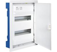 Boîte de distribution à encastrer dans cloison creuse cadre métallique et porte blanc SOLERA (2 rangées)