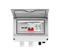 Boîte de distribution Coffret de combinaison PV DC solaire photovoltaïque, protection contre les surtensions, la foudre, 1 entrée, 1 sortie DC 600 V, fusible MCB, SPD, boîtier HT IP65(25A DC MCB)