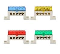 Boîte de distribution de barre omnibus en cuivre, bornier neutre, 3/4/5 trous, 7x11mm, Type pont haute puissance, vis galvanisées Cosses circulaires(5-hole)