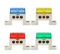 Boîte de distribution de barre omnibus en cuivre, bornier neutre, 3/4/5 trous, 7x11mm, Type pont haute puissance, vis galvanisées Cosses circulaires(3-hole)