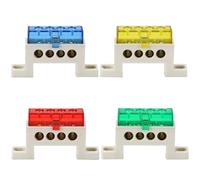 Boîte de distribution de barre omnibus en cuivre, bornier neutre, 3/4/5 trous, 7x11mm, Type pont haute puissance, vis galvanisées Cosses circulaires(4-hole)