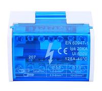 Boîte de distribution de borne, boîte de jonction de bornier à rail DIN monophasé à 2 niveaux avec cache-poussière transparent 207