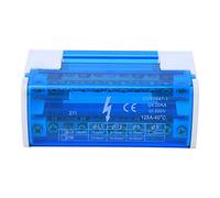 Boîte de Distribution de Bornes 211, Boîte de Répartiteur de Type Rail en Cuivre 125A 500V Rail Din Bande de Barrière de Borne Monophasée à 2 Niveaux