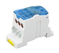 Boîte de Distribution de Bornes, Boîte de Distribution de Bornier sur Rail Din 690 V 160 A, Entrée 1 X 70 mm² 1 X 16 mm², Sortie 6 X 16 mm², pour Boîtes de Distribution (BLUE)