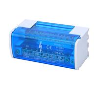 Boîte de distribution de bornes, module de distribution de bornier à montage sur rail DIN 125A / 500V 2x11 positions, monophasé à 2 niveaux avec cache anti-poussière transparent 211