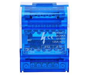 Boîte de distribution de bornes, module de distribution de bornier à montage sur Rail Din 125A / 500V 4x7 positions, monophasé à 4 niveaux avec cache anti-poussière transparent