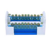 Boîte de Distribution de Bornes Rail Din, Boîte de Jonction de Bornier Monophasé à 2 Niveaux avec Couvercle Anti-poussière Transparent et Barrière D'isolation pour L'ingénierie Électrique