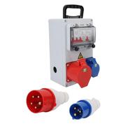 Boîte de distribution de prise industrielle portative, boîte de sortie de disjoncteur électrique portable étanche à l'eau 250x150x100mm pour chantier de construction