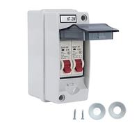 Boîte de distribution de protection en plein air à 2 voies avec disjoncteur C20 MCB, enclos électrique nominal IP65 à usage commercial résidentiel (C16+C20)