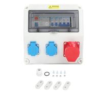 Boîte de Distribution de Puissance Gearwell, Panneau de Distribution AC et boîte de disjonction de 400 V 16A avec 1P 3P 40A RCBO, Distributeur d'alimentation avec 2 Prises UE et 1