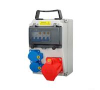 Boîte de distribution électrique pour chantier avec design étanche et protection individuelle du circuit (C)