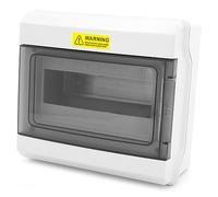 Boîte de distribution en saillie IP66 - Boîte à fusibles étanche - 9 modules 1 rangée - Petit distributeur avec porte transparente - Distributeur en saillie - Boîte de commutation robuste pour jardin