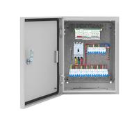 Boîte de distribution extérieure IP65 verrouillable en acier - Montage | Boîte de distribution avec bandes isolantes, fil de terre cier galvanisé 30 x 40 x 20 cm, protection contre la