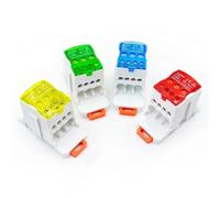 Boîte de distribution for rail DIN UKK 80 A, 1 pièce, bloc de jonction universel for connecteur de fil d'alimentation, une entrée et plusieurs sorties(Red)