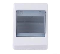 Boîte de distribution intérieure 2 à 4 voies, disjoncteur MCB, boîtier en plastique ABS avec couvercle transparent pour maison, hôtel, support mural, 12 x 9,7 x 7,5 cm, blanc et gris