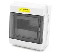 Boîte de distribution IP66 étanche 6 modules 1 rangée, distributeur transparent, robuste pour jardin et extérieur