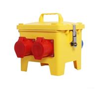 Boîte de distribution portable ABS IP65 pour chantier Jaune Portable | Matériau résistant aux UV, construction résistante aux intempéries, couleur d'avertissement jaune, durable en cas