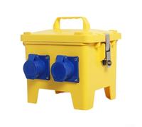 Boîte de distribution portable ABS IP65 pour chantier Jaune Portable | Matériau résistant aux UV, construction résistante aux intempéries, couleur d'avertissement jaune, durable en cas