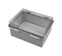 Boîte de distribution transparente avec couvercle transparent et protection contre l'eau IP66 - Boîte de distribution ABS robuste avec fermeture à boucle pour l'extérieur, 220 x 170 x 110 mm