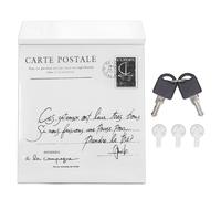 Boîte de Don en métal, boîte aux Lettres Murale de Style Rustique avec 2 clés, à suggestions sécurisée, conteneur de bulletins de Livraison pour la Maison, Le Bureau, l'école (Small Letters in Beige)