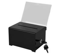 Boîte de dons avec oîte à dons verrouillable, tirelire avec serrure, urne de vote, boîte à propositions pour les votes, les jeux au sort (noir)
