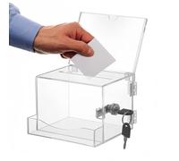 Boîte de Dons en Acrylique, Boîte de Dons en Acrylique Verrouillable, Boîtes à Suggestions, avec Clé Noire, pour la Collecte D'avis, de Votes
