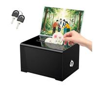 Boîte de Dons en Acrylique, Boîte de dons en Acrylique Verrouillable, boîtes de Don, boîtes de Collecte de Cartes de Visite, pour les Cartes de Visite, les Votes, Noir