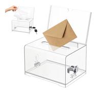 Boîte de dons en acrylique verrouillable - Boîte de rangement transparente avec clé, urne, boîte de dons, boîte à commentaires, boîte à propositions, pour vote, jeux gagnants