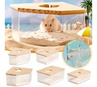 Boîte De Douche De Bain De Sable De Hamster, Salle De Sauna, Conteneur De Creusage De Sable Acrylique Toilettes De Salle De Bain Pour Hamsters, Hérissons Et Écureuils 1# trompette rectangulaire,2# rec