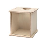 Boîte de douche en bois visible pour hamster - Pour gerbilles et chinchillas - 16 x 13 x 14 cm - Couleur bois : 16 x 13 x 14 cm