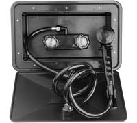 Boîte de douche extérieure pour camping-car, unité de douche extérieure | Remplissage automatique en mode pluie, polypropylène résistant à l'usure, configuration simple pour le camping en plein air