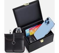 Boîte de Faraday et pochettes pour la protection des systèmes d'accès sans loqueur de signal pour cartes de crédit et clés de voiture,