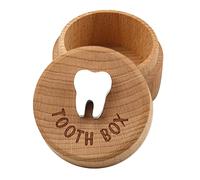 Boîte de fée des dents Boîte en bois sculptée en 3D Souvenir Boîte de rangement souvenir de dent tombée Cadeau pour garçon ou fille (Tooth Fairy Box)