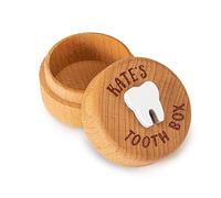 Boîte de fée des dents Boîte en bois sculptée en 3D Souvenir Boîte de rangement souvenir de dent tombée Cadeau pour garçon ou fille (custom tooth box 2)