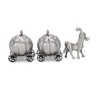 Boîte de fée des dents en argent, ma première dent et boucle souvenir boîte citrouille chariot forme dent Collection boîte porte-dent pour garçon fille