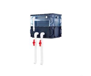 Boîte de filtration de filtre d'aquarium avec 2 couches et tuyau de douche intégré pour aquarium, bassin à carpes koï, filtration de circulation de l'étang à tortues, bleu et blanc, 30 x 22 x 20 cm