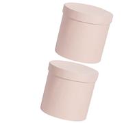Boîte de Fleur Ronde Rose 2pcs en Paperboard pour Bouquets