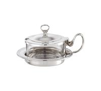 Boîte de Fromage Sambonet Contour Cristal Acier argenté 53077-01 Plaqué Argent
