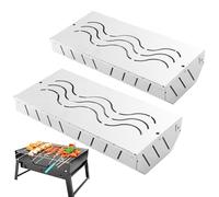 Boîte de fumage pour barbecue, 2 boîtes à fumer en acier inoxydable avec couvercle à charnière, qualité alimentaire 430, pour améliorer le goût du barbecue pour les amateurs de barbecue, accessoires