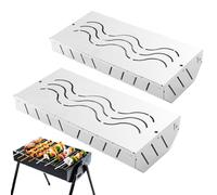 Boîte de fumoir pour barbecue - Boîtier en métal pour générateur de granulés de bois, insert de gril rectangulaire avec couvercle d'ouverture sécurisé, distribution cohérente, accessoire de cuisine à