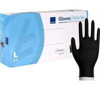 Boite de gants nitrile non poudrés jetables, noirs, taille L, boite de 100 pièces L