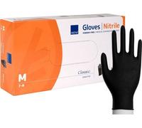 Boite de gants nitrile non poudrés jetables, noirs, taille M, boite de 100 pièces M