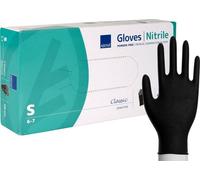 Boite de gants nitrile non poudrés jetables, noirs, taille S, boite de 100 pièces S