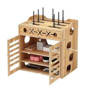 Boîte de gestion des câbles Boîte de rangement routeur multifonctionnelle, support boîte wifi en bois, ne bloque pas le placement chat léger signal